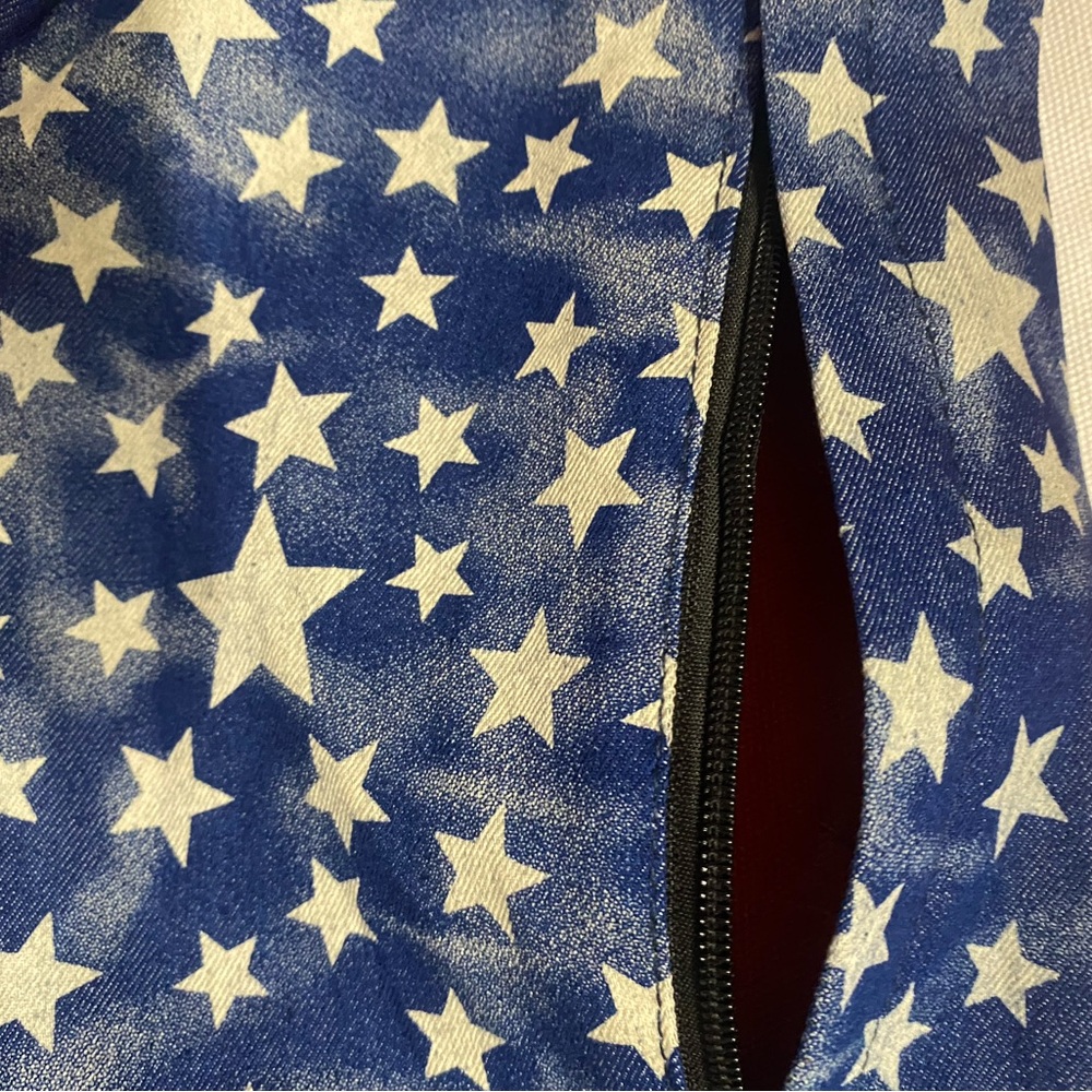 Backpack Blue Star Patterned Zipper broken Bag